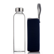 Load image into Gallery viewer, Glass Water Bottle with protective bag Travel Drinkware Portable Bottle Transparent Bottle for Water Tea Glass Sport Bottle